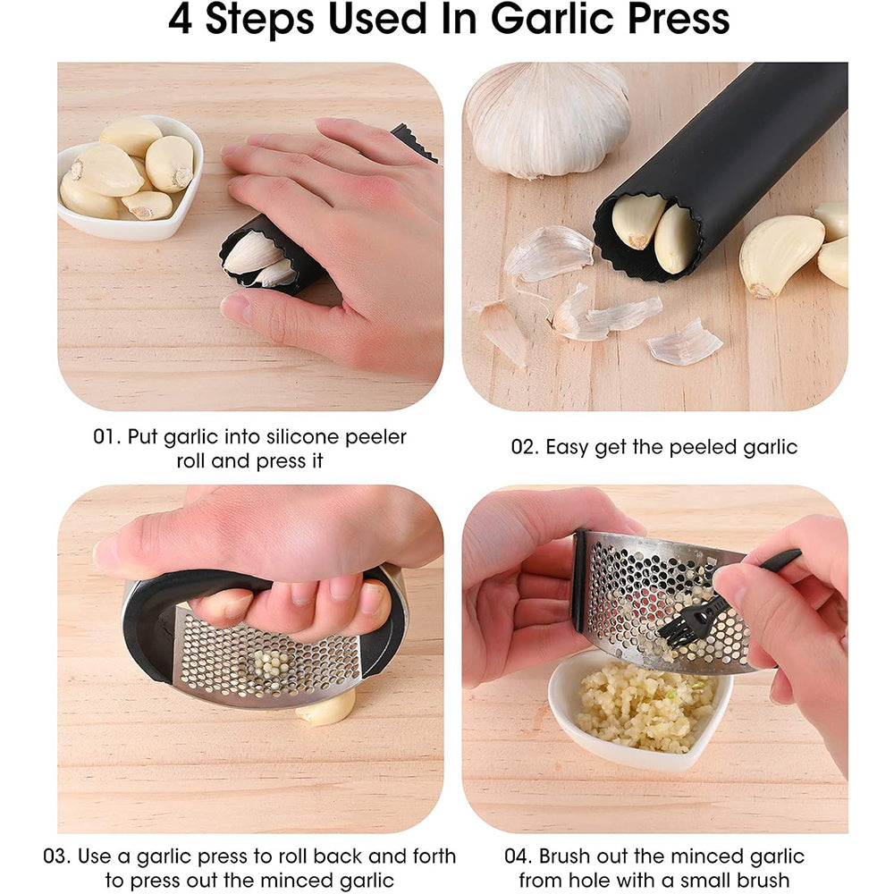 Garlic Press & Roller Peeler  - Practical Kitchen Tool