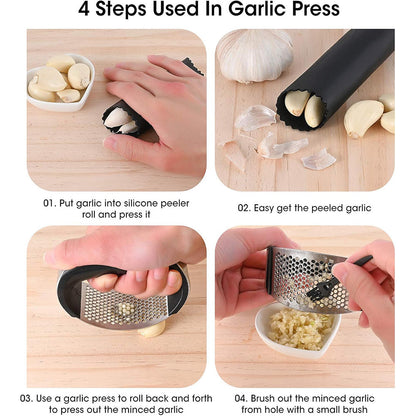 Garlic Press & Roller Peeler  - Practical Kitchen Tool