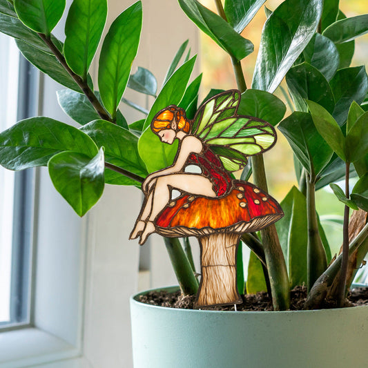 Fairy and Mushroom Flower Pot Decor - Garden Home Potted Plant Decoration