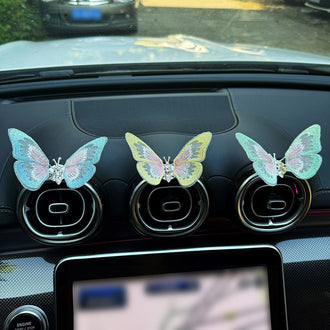 3 Pcs - Embroidery Butterfly Car Air Vent Freshener