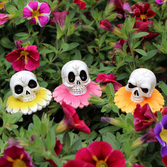 3 Pcs - Flower Skull Garden Stake-Next Deal Shop-Next Deal Shop