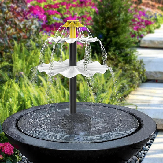 3 Tier Solar Powered Water Fountain Kit - Garden Patio Outdoor Backyard Pond Landscape Decor
