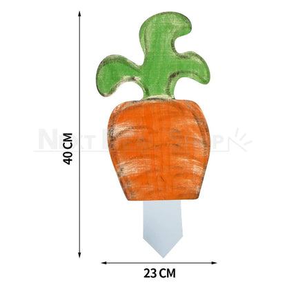 Large Bunny & Carrot Yard Stake Decor