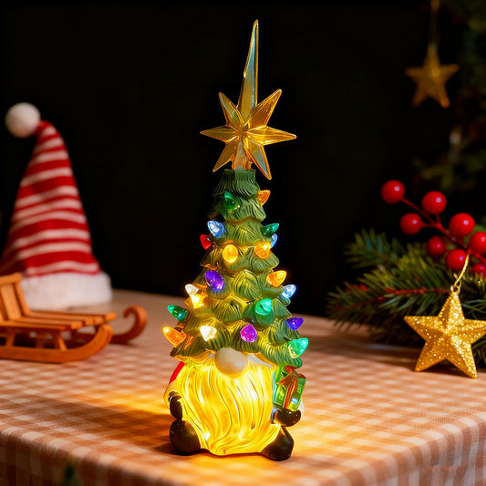 LED Light Up Christmas Gnome Decoration - Indoor Tabletop Home Holiday Ornament Decor