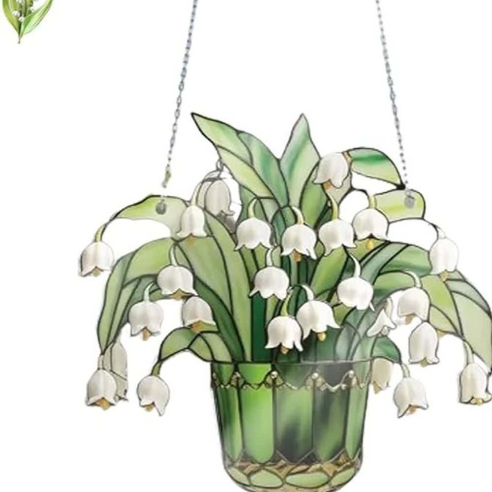 Lily of the Valley Hanging Suncatcher - 5.9-Inch, Window & Balcony Decor