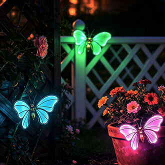 3 Pcs Glow in the Dark Butterfly Pot Hugger Garden Decor Set