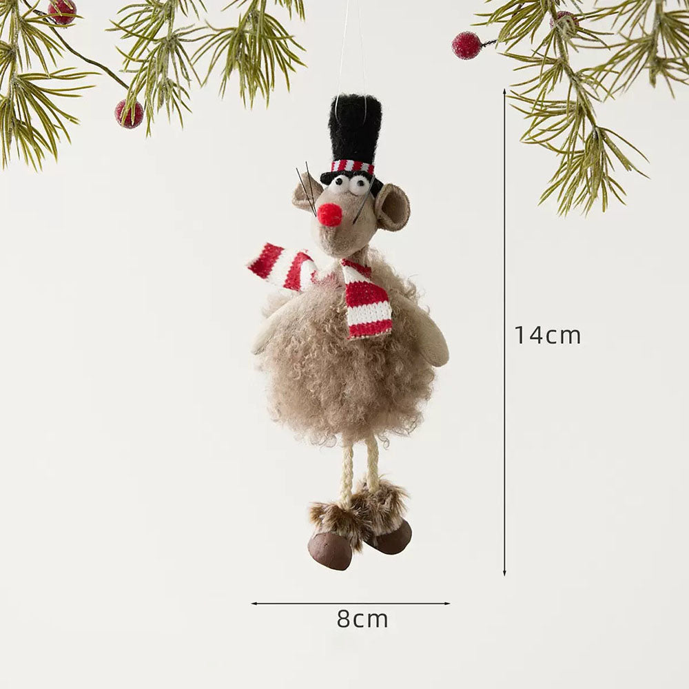 Handmade Christmas Mouse Hanging Ornament