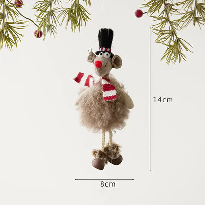 Handmade Christmas Mouse Hanging Ornament