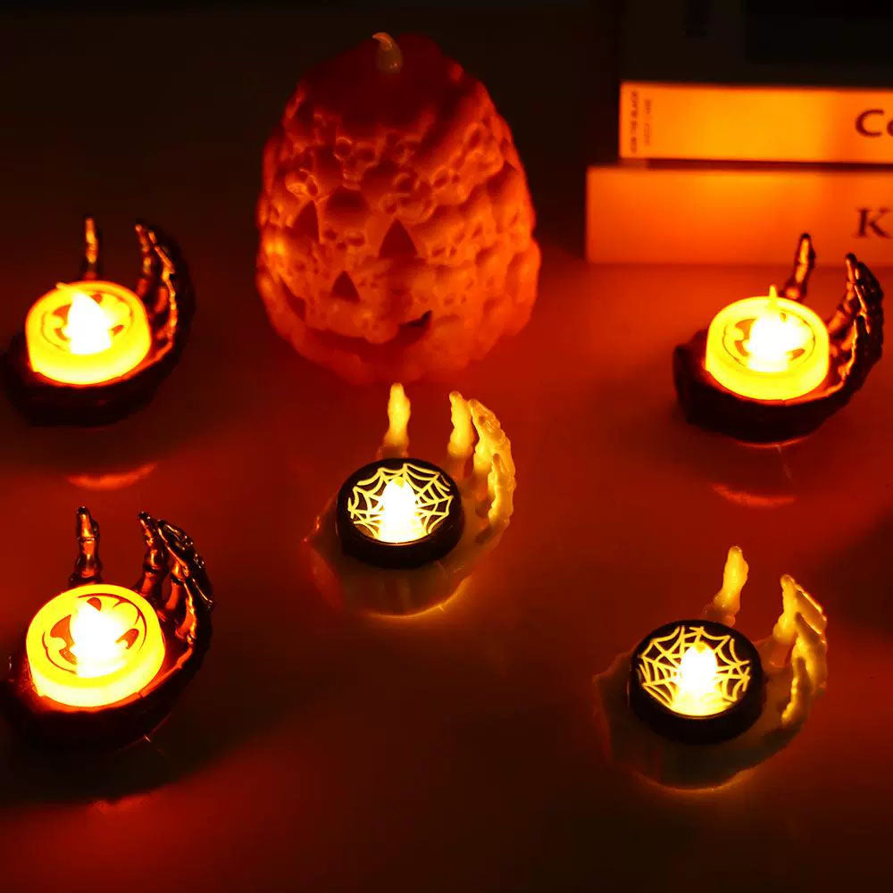 Spooky Skeleton Hand Candle Light