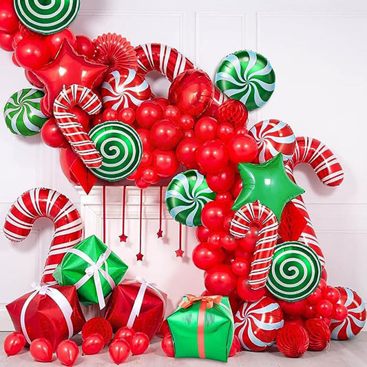 30 Pcs Holiday Candy & Gift Box Foil Balloon - Xmas Party Decor