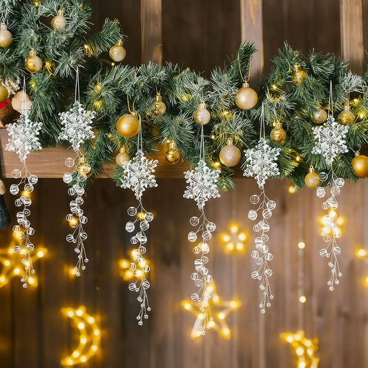 6 Pcs Christmas Snowflake Hanging Ornaments Set-Next Deal Shop-Next Deal Shop