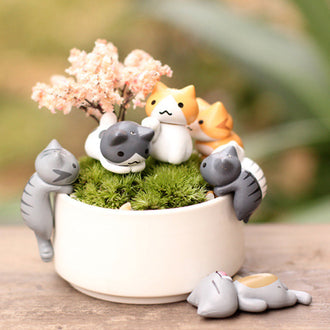 6 Pcs - Miniature Cat Ornament
