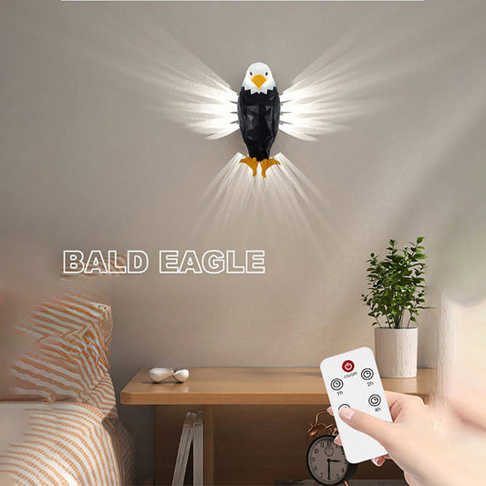 Rechargeable Bald Eagle Wall Light with Remote - Home Wall Art Lighting Decor