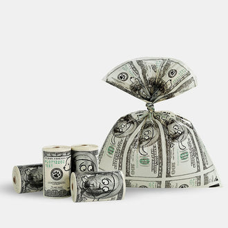 60 Pcs- Funny Dollar Bill Dog Poop Bag