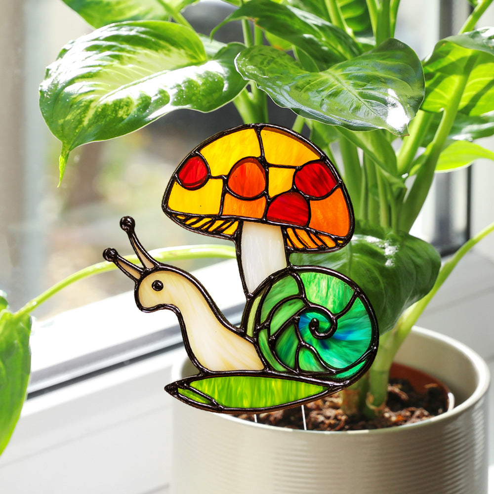 Snail and Mushroom Flower Pot Decor - Garden Home Potted Plant Decoration