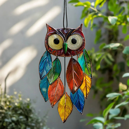 Colorful Owl Garden Hanging Decor - Outdoor Yard Patio Porch Tree Decor