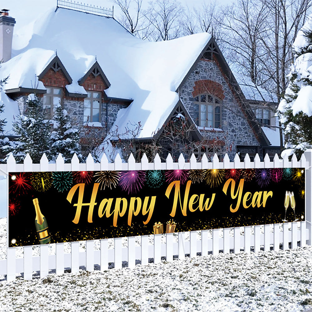 Happy New Year Outdoor Banner