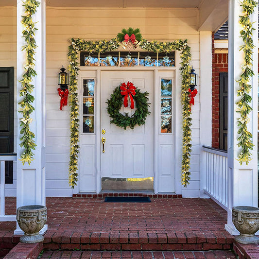 Frosted Mistletoe Garland - 5.9 ft, 20 LED, Home Christmas Holiday Decoration