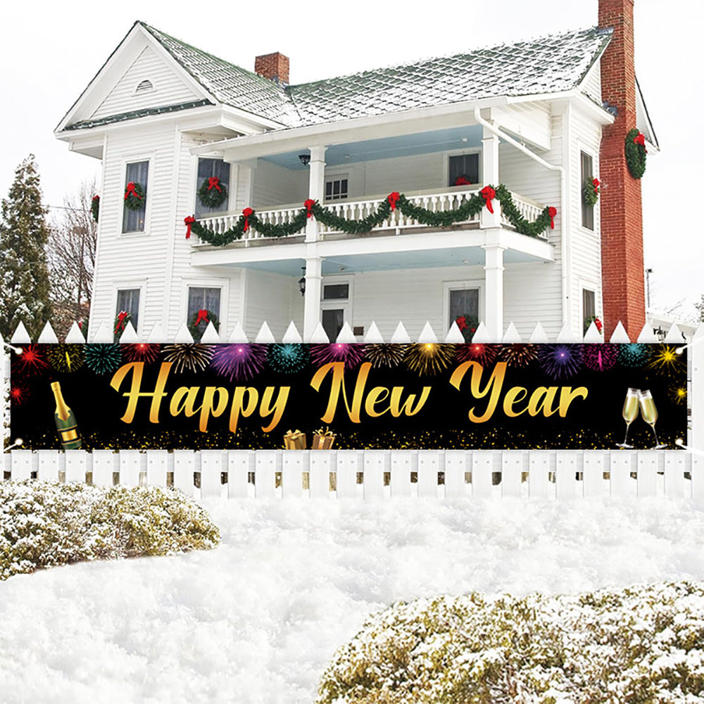 Happy New Year Outdoor Banner