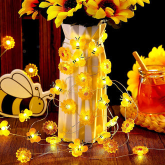 9.84 Ft 30 LED Sunflower & Bee String Light