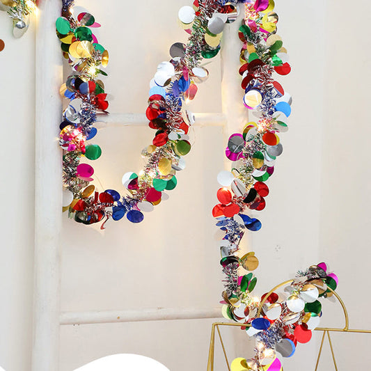 9.84 ft 30 LEDs Festive Tinsel Garland Light-Next Deal Shop-B-Next Deal Shop