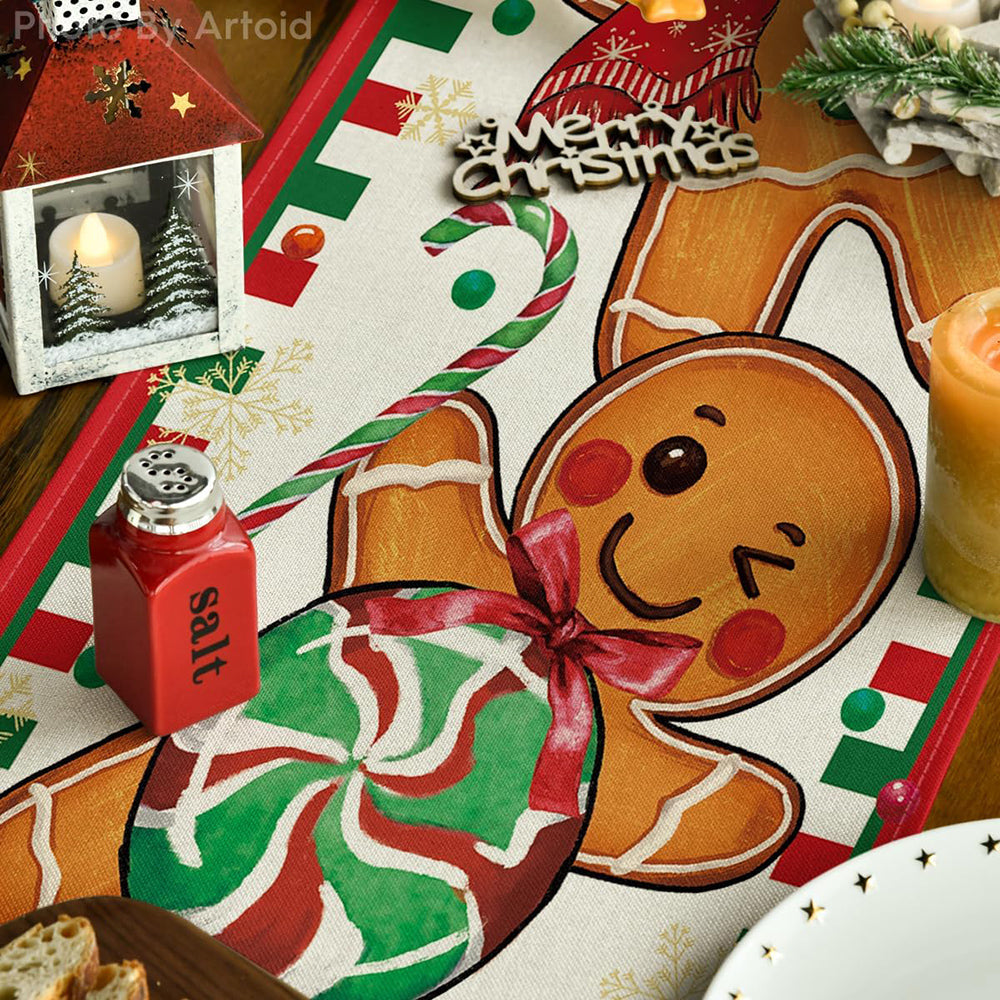 Adorable Christmas Gingerbread Table Runner-Next Deal Shop-Next Deal Shop