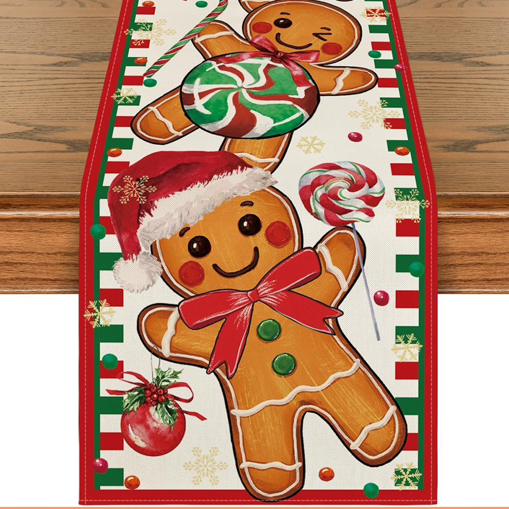 Adorable Christmas Gingerbread Table Runner-Next Deal Shop-Next Deal Shop