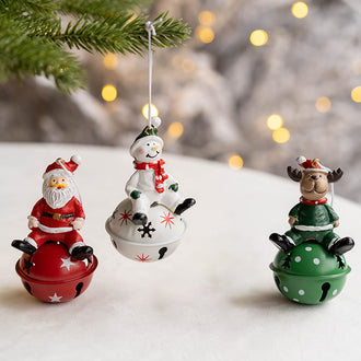 3 Pcs Adorable Christmas Jingle Bell Ornament Set