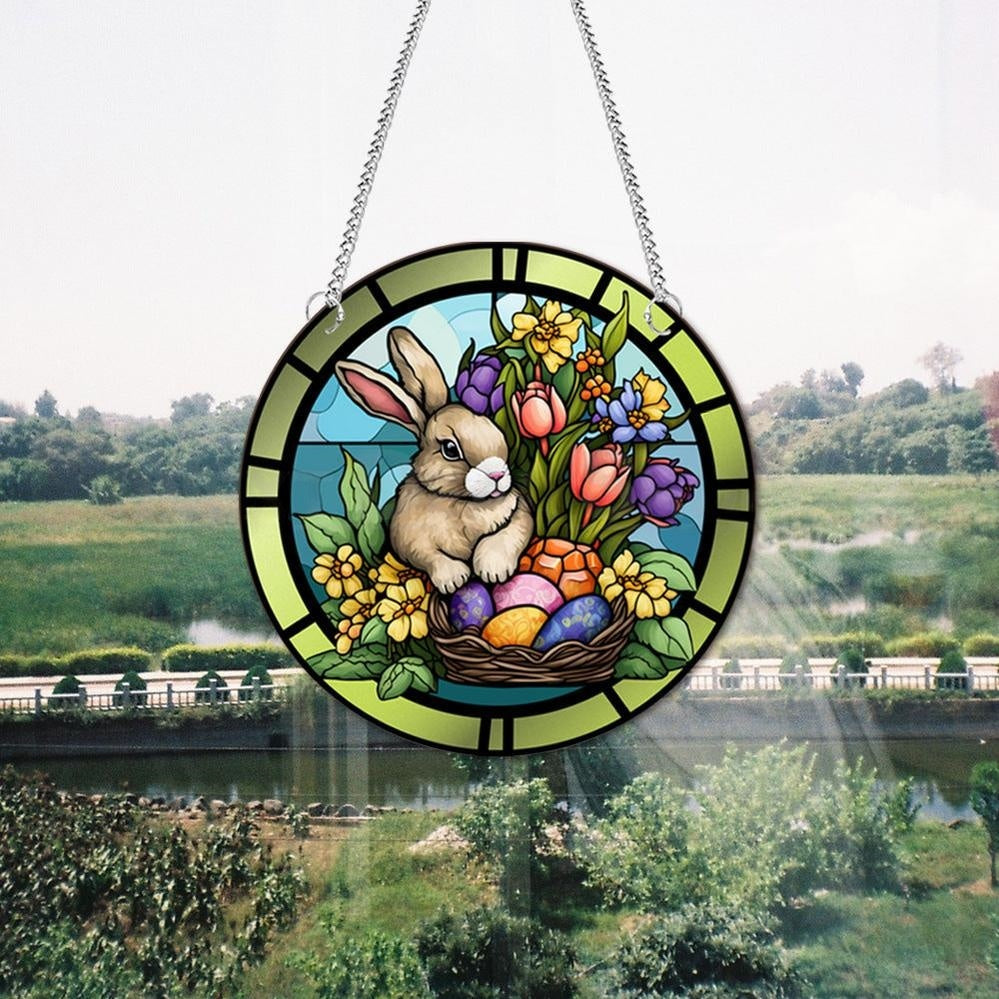 Adorable Easter Bunny Hanging Ornament  -  Tree & Wall Spring Holiday Acrylic Decor