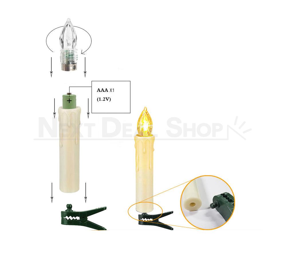 10 Pcs - Flameless Clip-On Christmas Tree Candle with Remote-View 7-Next Deal Shop