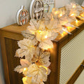 Battery Powered Warm White LED Maple Leaf String Lights - 20 LED, 9.84ft, Indoor Fall Holiday Lighting