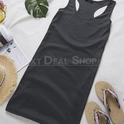 Beach Tank Dress-Black-S-View 2-Next Deal Shop