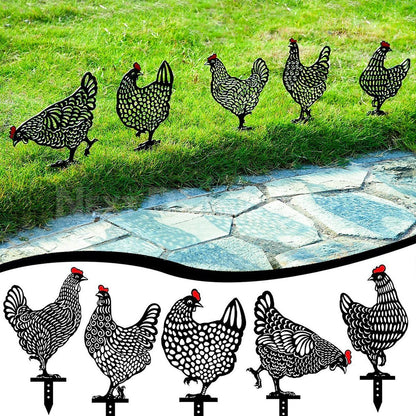 Chicken Family Garden Silhouette Yard Stake-Next Deal Shop-Next Deal Shop