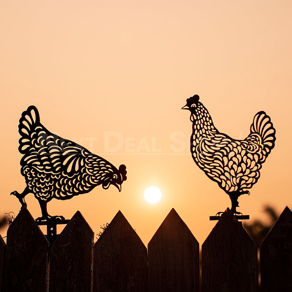 Chicken Family Garden Silhouette Yard Stake-Next Deal Shop-Next Deal Shop