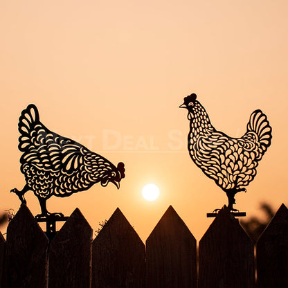 Chicken Family Garden Silhouette Yard Stake-Next Deal Shop-Next Deal Shop