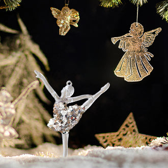 Christmas Tree Hanging Glitter Decoration