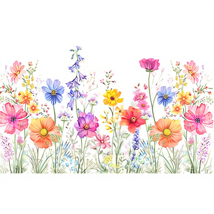 Colorful Floral Window Cling - Decorative Indoor Home Window Accessory