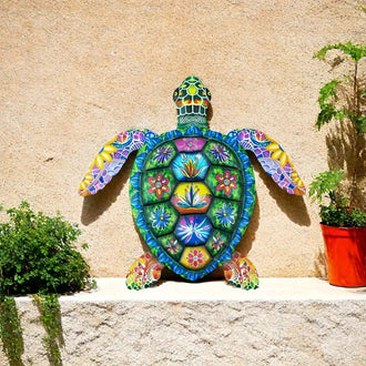 Colorful Metal Sea Turtle Garden Decor