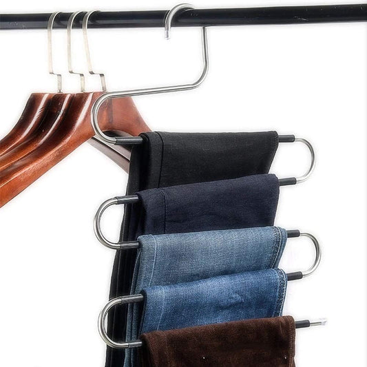 Non-Slip S Shape Clothes Hanger -  Home Closet Pants Clothes Storage
