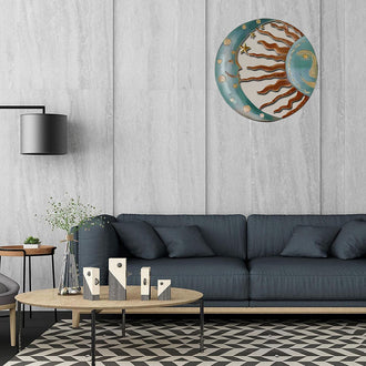 Metal Sun & Moon Wall Art Decor