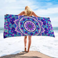 Mandala Floral Print Beach Towel - Summer Pool Seaside Vacation Quick Dry Bath Towel