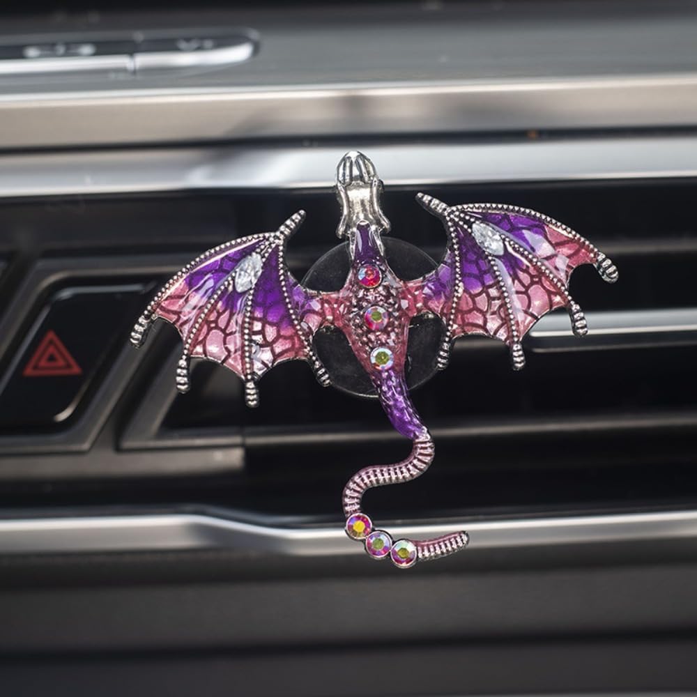 2 Pcs - Bling Dragon Car Air Freshener - Cute Auto Interior Decoration Fragrance for Vehicles
