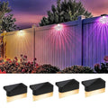 Dazzling Solar Powered 2 Mode LED Fence Light - 4 Pack, Waterproof Outdoor Patio Wall Garden Lighting