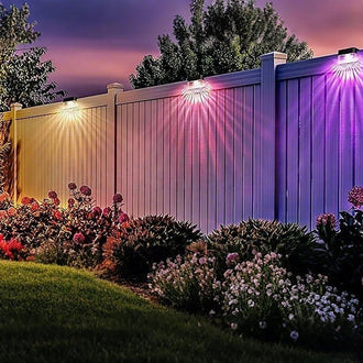 Dazzling Solar Powered 2 Mode LED Fence Light - Waterproof Outdoor Patio Wall Garden Lighting