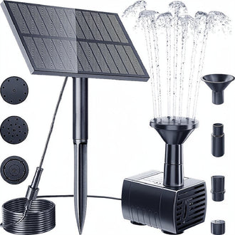 Detachable Solar Powered Outdoor Fountain Pump - Garden Pond Birdbath Backyard Landscape Water Feature Decor