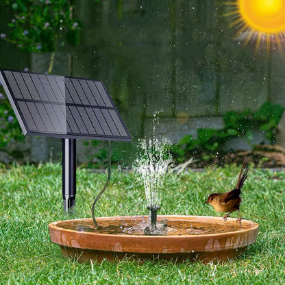 Detachable Solar Powered Outdoor Fountain Pump - Garden Pond Birdbath Backyard Landscape Water Feature Decor