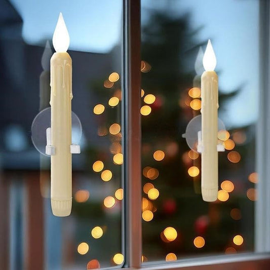 Dusk to Dawn Auto On LED Window Candles -  6 Pack, Window Holiday Accent Lighting