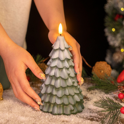Flameless LED Christmas Tree Candle Light - Home Table Mantel Xmas Holiday Indoor Party Festive Decor Lighting