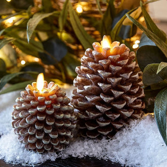 Flameless LED Pinecone Candle Light