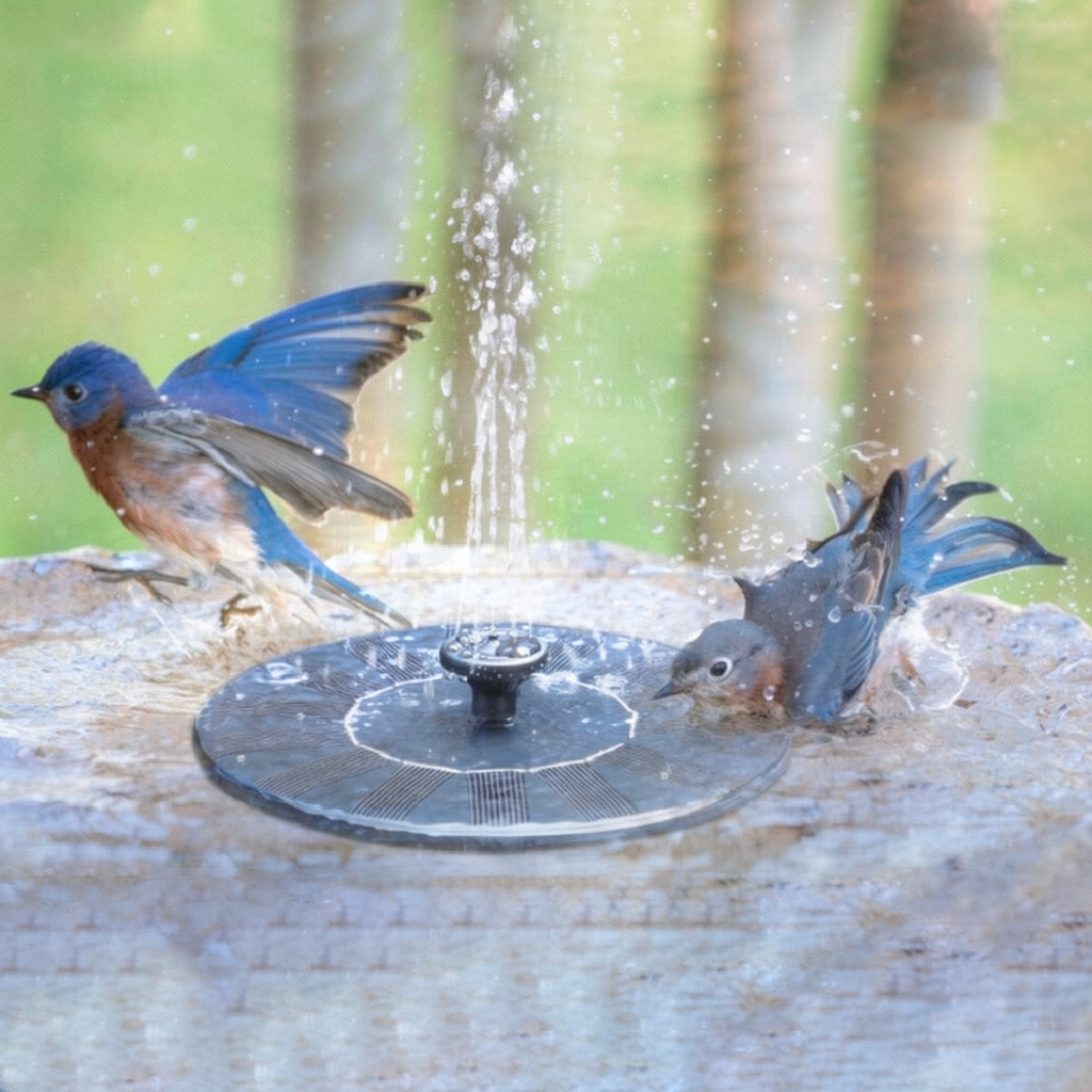 Free Standing Floating Solar Powered Water Fountain Pump for Bird Bath - Yard Garden Pond Outdoor Backyard Landscape Water Decor